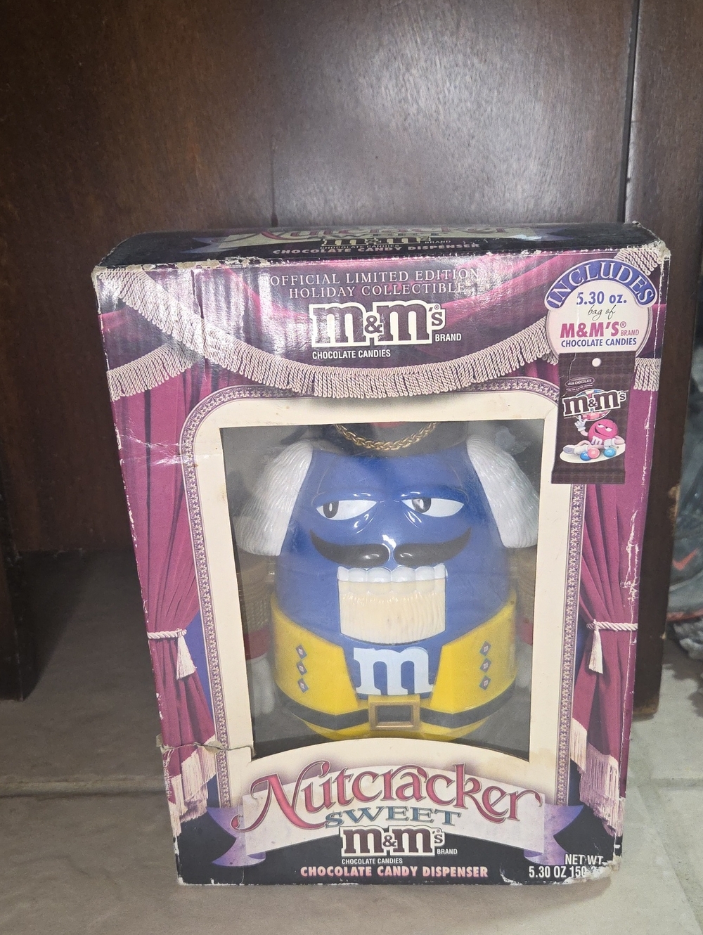 M&M'S Blue and Yellow Nutcracker Candy Dispenser